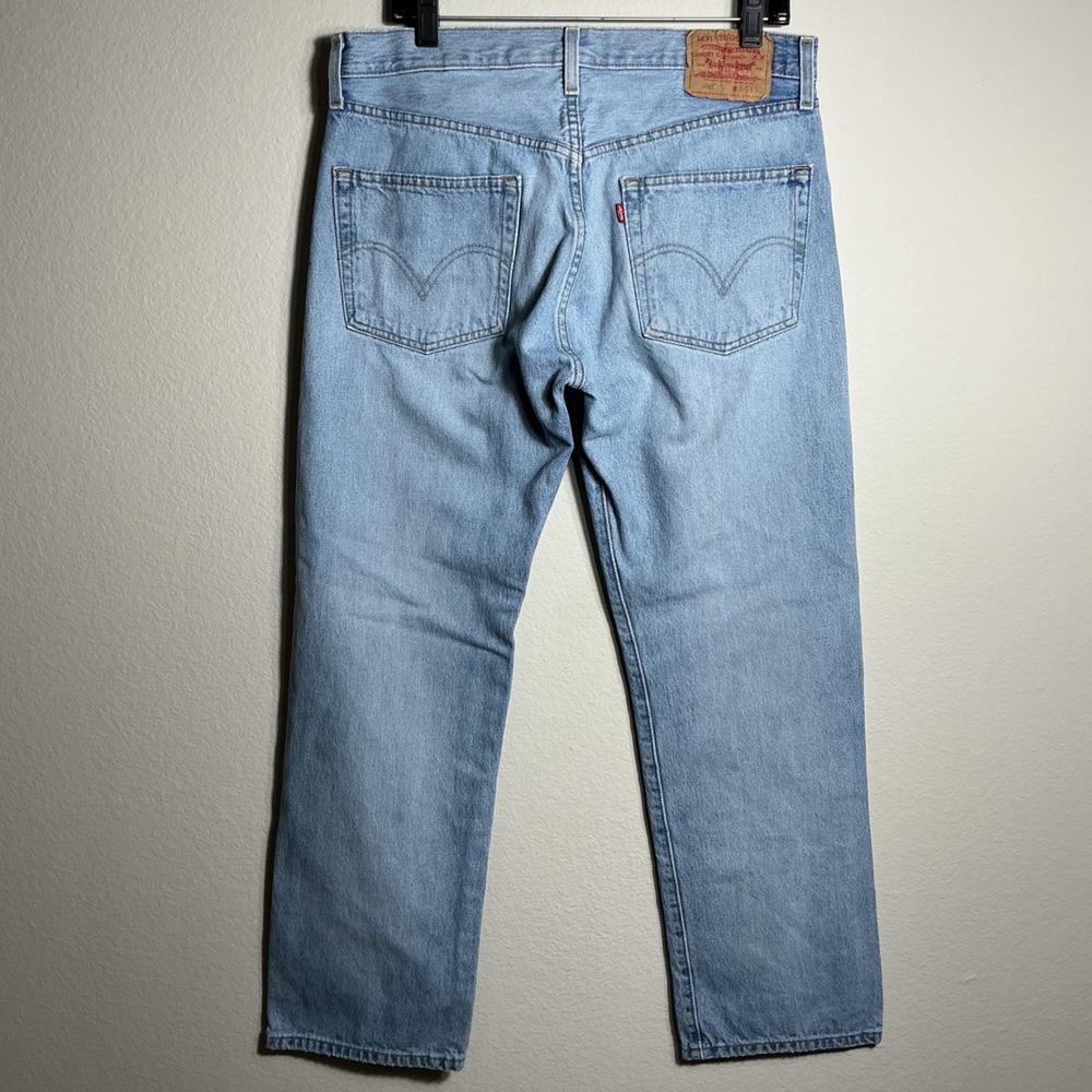Levis 501 Original Fit Jeans Mens 34x30 Light Wash VTG XX Button Fly Straight - Picture 3 of 11